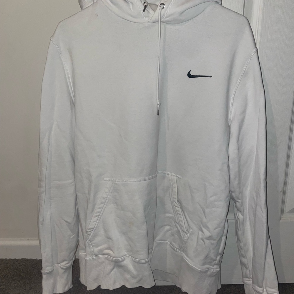 Nike White Hoodie with Black Logo